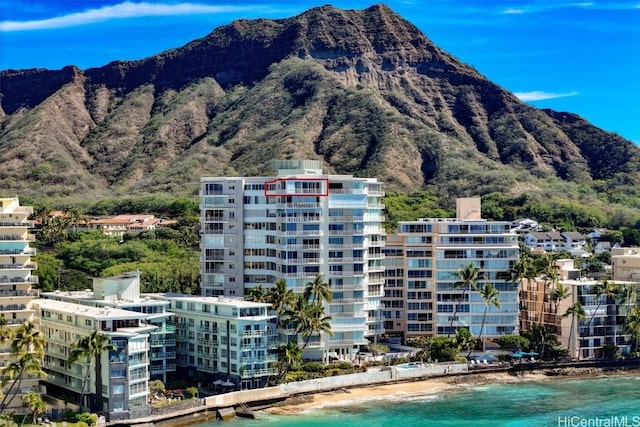 property view of mountains featuring a water view