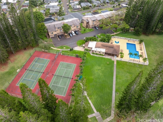 bird's eye view with a residential view