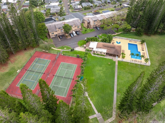 46-010 Aliikane Pl Unit 212, Kaneohe, HI 96744 - aerial perspective of suburban area featuring a pool