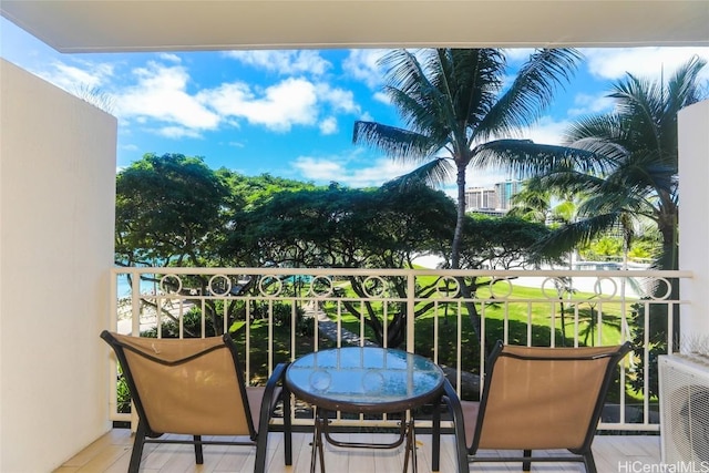 balcony with a water view