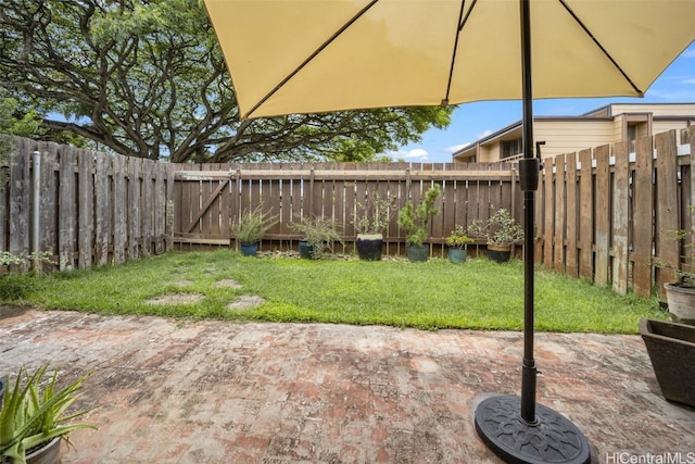 view of yard with a patio