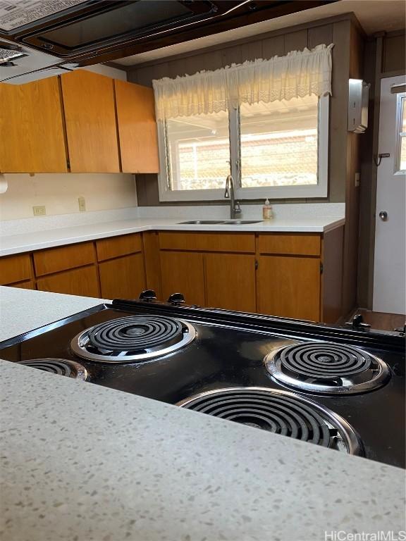 kitchen featuring range with electric cooktop and sink