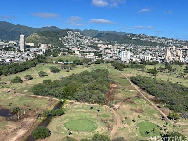 aerial view featuring a mountain view