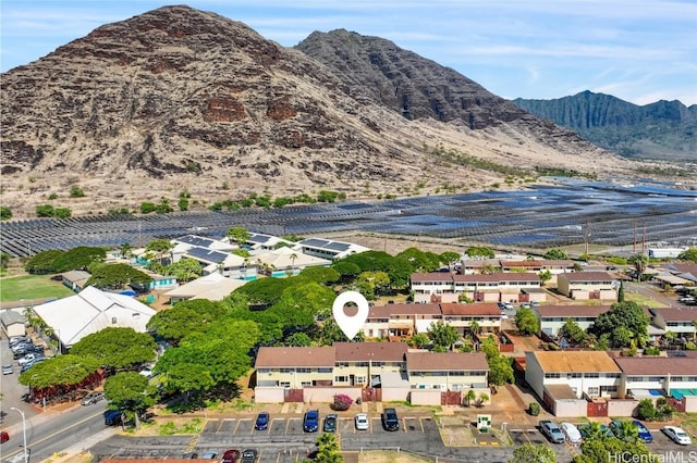 aerial view with a mountain view