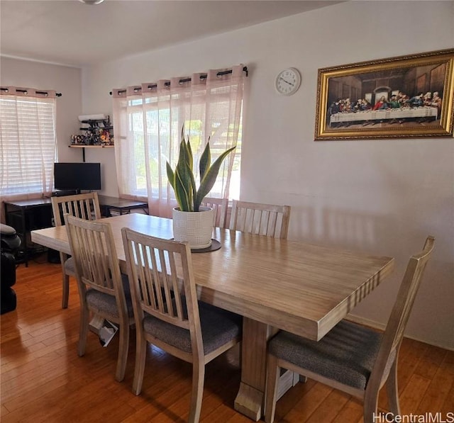 dining room with hardwood / wood-style floors