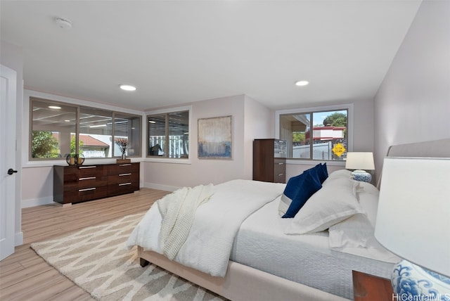 bedroom featuring light hardwood / wood-style flooring