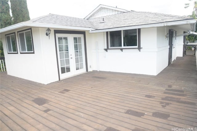 deck with french doors