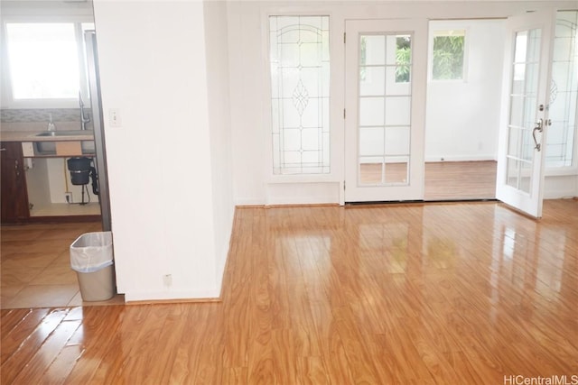 interior space with light hardwood / wood-style flooring