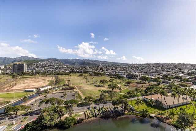 aerial view featuring a mountain view