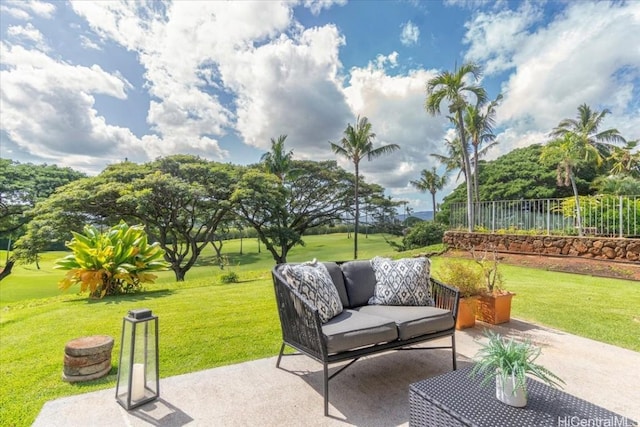 view of patio featuring outdoor lounge area