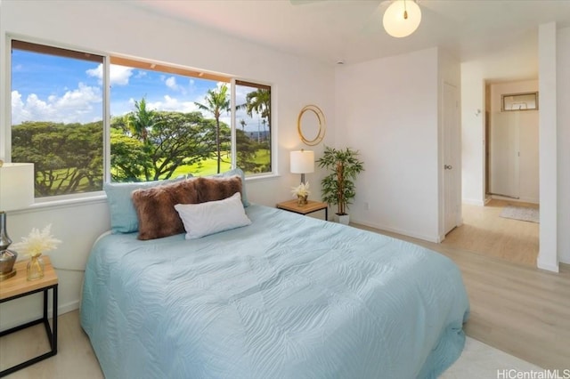 bedroom featuring light hardwood / wood-style floors