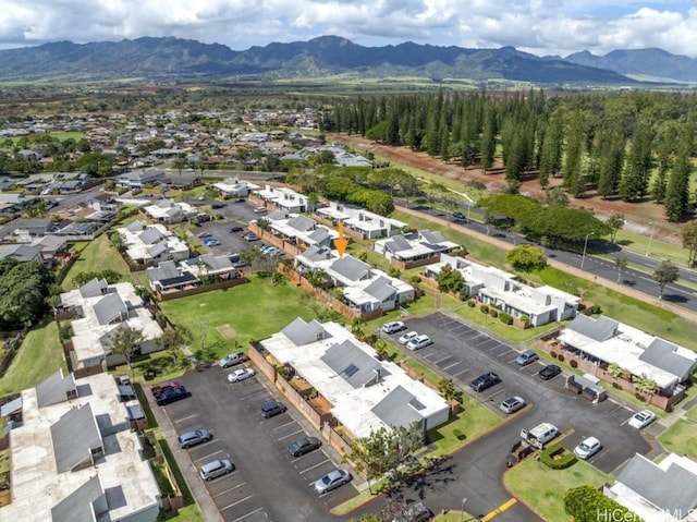 bird's eye view featuring a mountain view