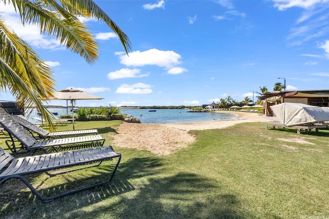 property view of water with a view of the beach