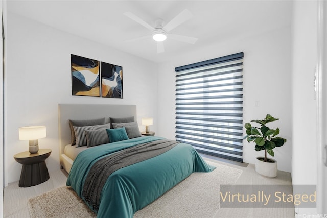bedroom featuring a ceiling fan