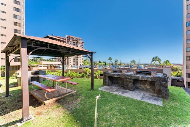 view of yard featuring a gazebo