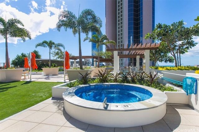 view of pool featuring a patio area