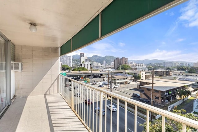 balcony with a mountain view