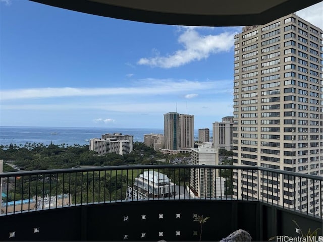 balcony with a water view