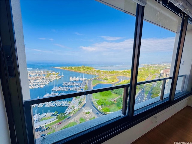 1600 Ala Moana Blvd Unit 3202, Honolulu, HI 96814 - details featuring a water view and wood finished floors