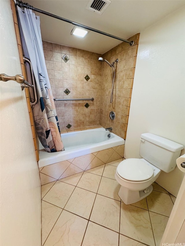 1600 Ala Moana Blvd Unit 3202, Honolulu, HI 96814 - bathroom featuring visible vents, tile patterned floors, tiled shower / bath combo, and toilet