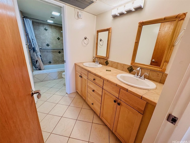 1600 Ala Moana Blvd Unit 3202, Honolulu, HI 96814 - full bath with a sink, tile patterned floors, toilet, and double vanity