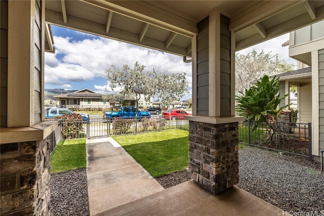 view of patio featuring covered porch