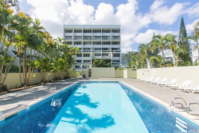 view of pool with a patio