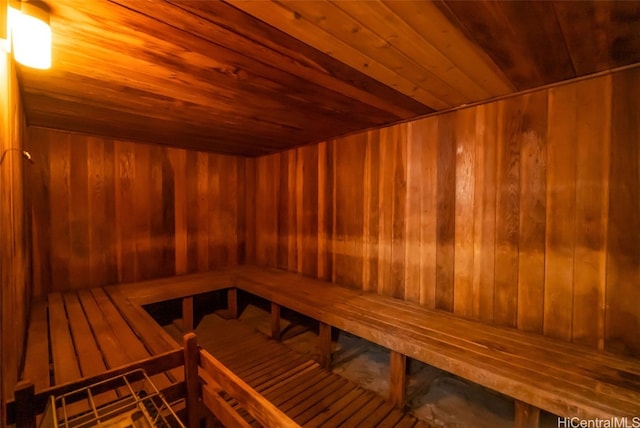 view of sauna