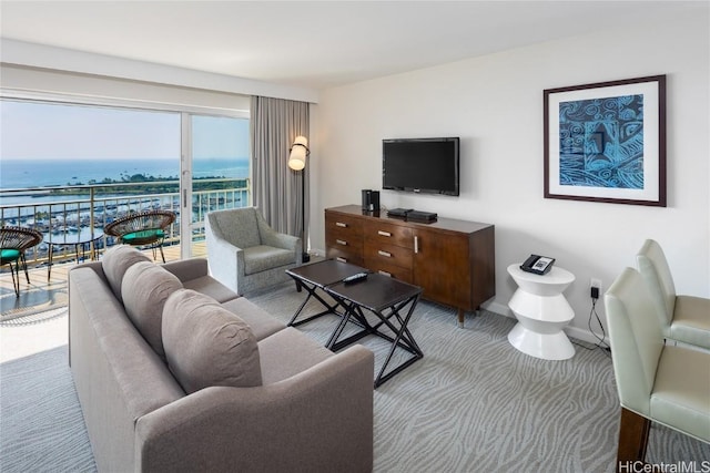 1777 Ala Moana Blvd Unit 2206, Honolulu, HI 96815 - carpeted living room with a water view
