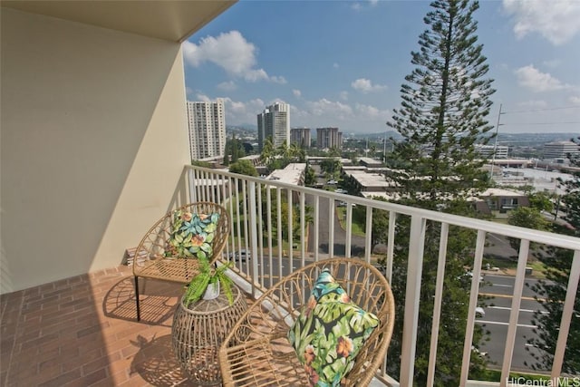 balcony with a view of city