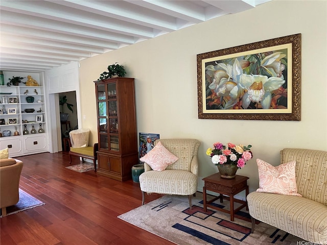 3805 Old Pali Rd, Honolulu, HI 96817 - living area with wood finished floors and beam ceiling