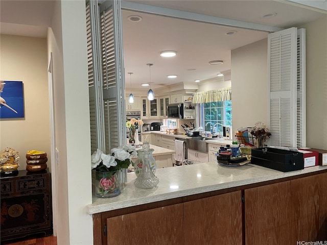 3805 Old Pali Rd, Honolulu, HI 96817 - bar with hanging light fixtures, stainless steel appliances, and a sink