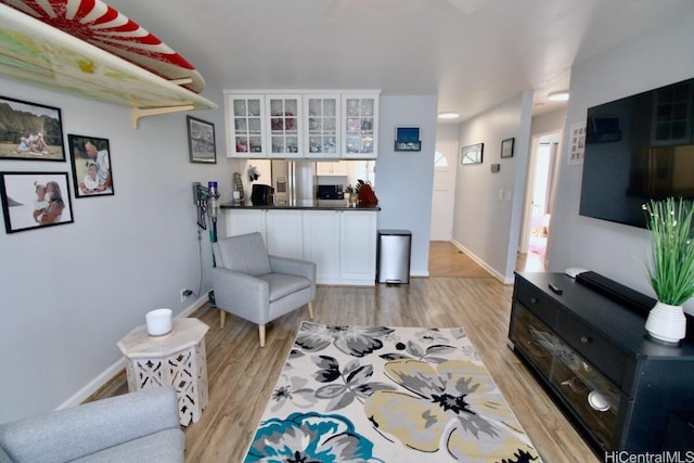 living room featuring light hardwood / wood-style flooring