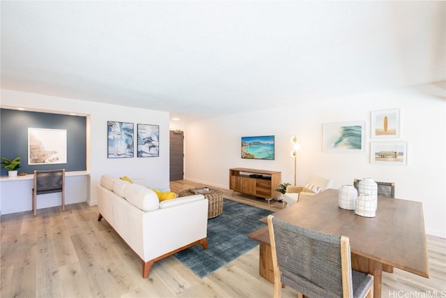 living room featuring light hardwood / wood-style floors