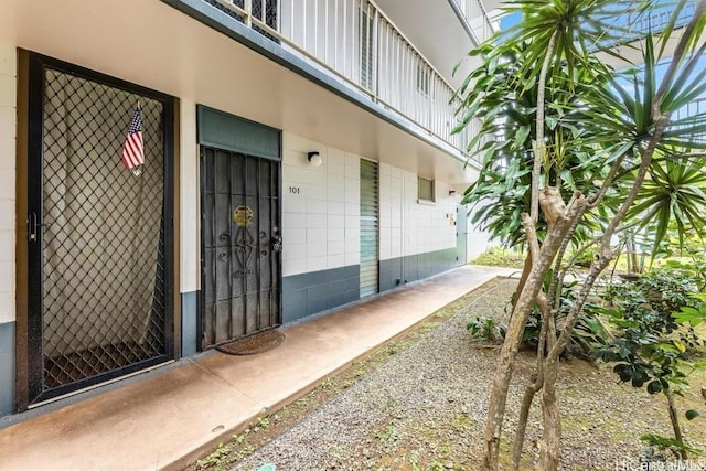 view of doorway to property