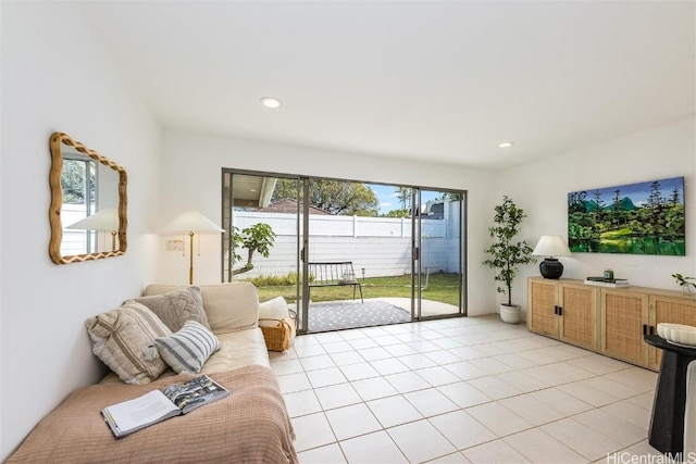 view of tiled living room