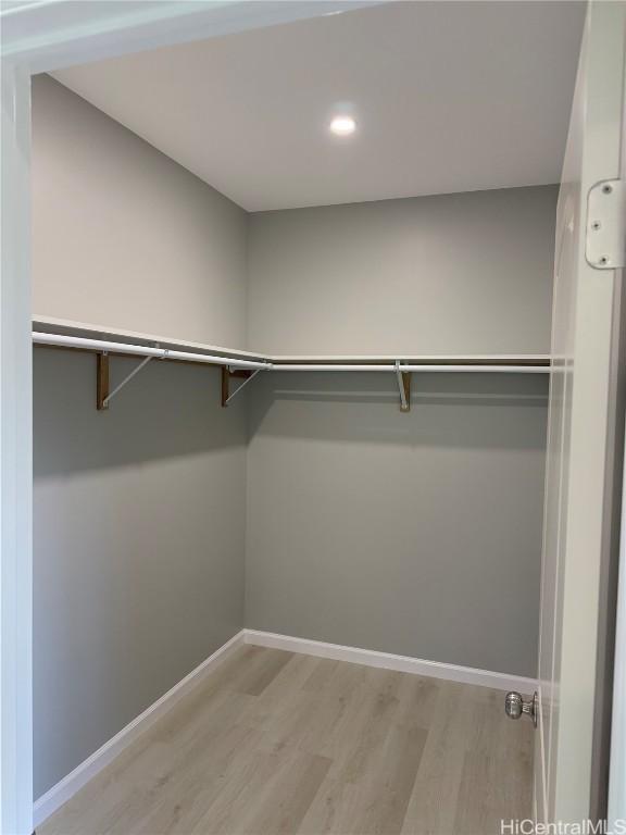 spacious closet with light wood finished floors