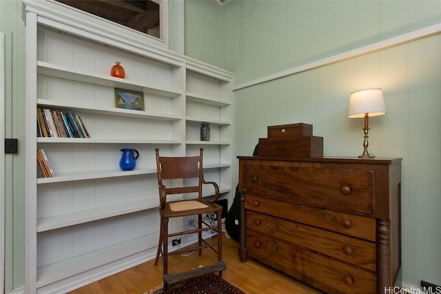 home office featuring wood finished floors