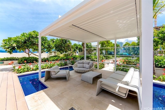 view of patio / terrace with an outdoor living space