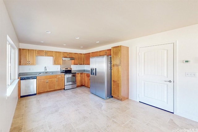 kitchen featuring stainless steel appliances and sink