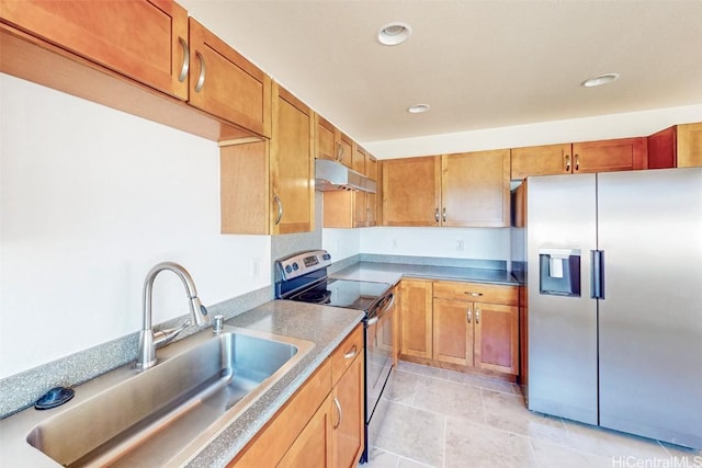 kitchen with sink and stainless steel appliances