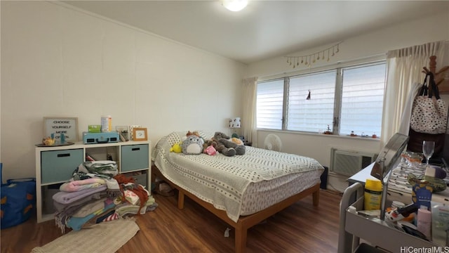 bedroom featuring dark wood-type flooring