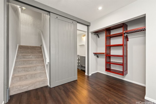 interior space with hardwood / wood-style flooring