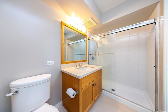 1288 Kapiolani Blvd Unit I-1707, Honolulu, HI 96814 - full bathroom featuring toilet, vanity, a tile shower, and tile patterned floors