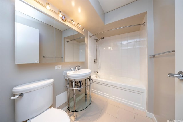 1288 Kapiolani Blvd Unit I-1707, Honolulu, HI 96814 - full bathroom featuring toilet, shower / washtub combination, tile patterned floors, and a sink