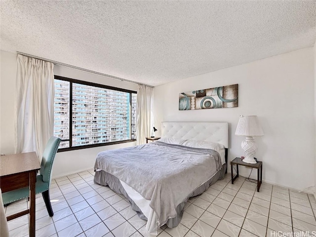 bedroom with a textured ceiling