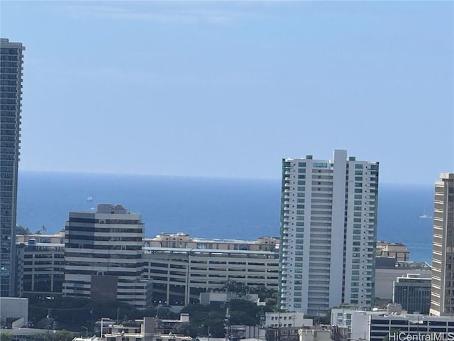 view of city with a water view