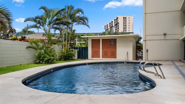 view of pool with a patio