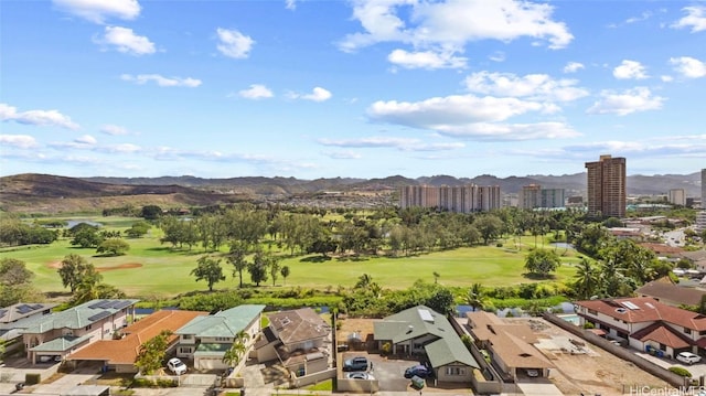 bird's eye view featuring a mountain view