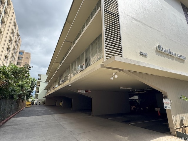 view of building exterior featuring cooling unit